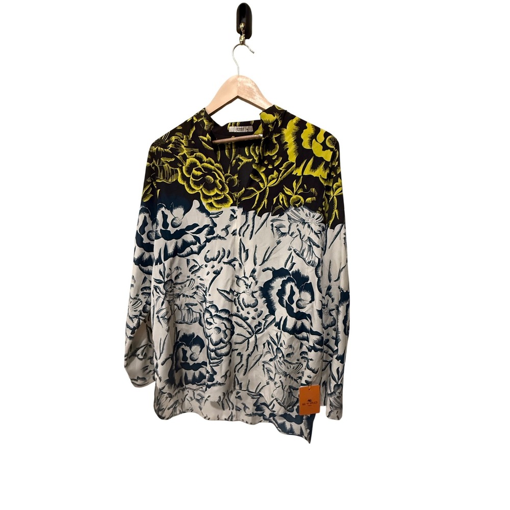 ETRO Silk Floral Print Blouse Size 10 - Picture 5 of 5
